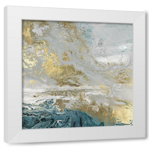 Playa Secreto III Indigo Version White Modern Wood Framed Art Print by Kroker, Wendy