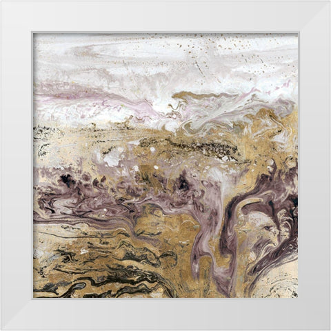 Geode III Lavender Version White Modern Wood Framed Art Print by Kroeker, Wendy