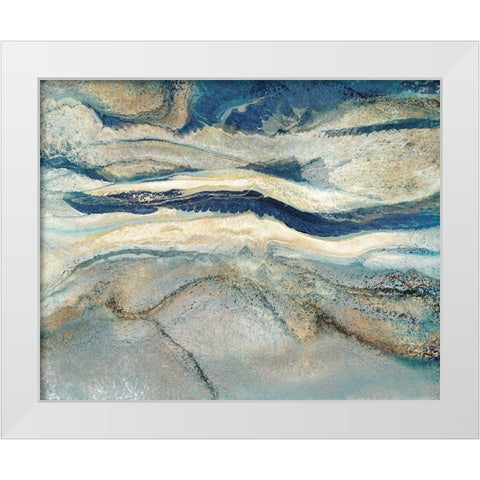 Blue Danube II White Modern Wood Framed Art Print by Kroeker, Wendy