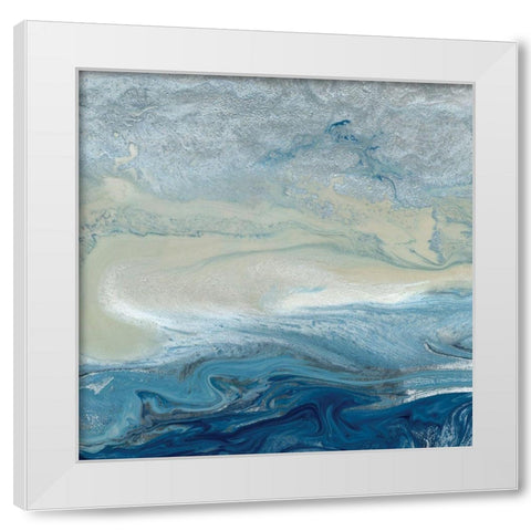 Ocean Blue White Modern Wood Framed Art Print by Kroeker, Wendy