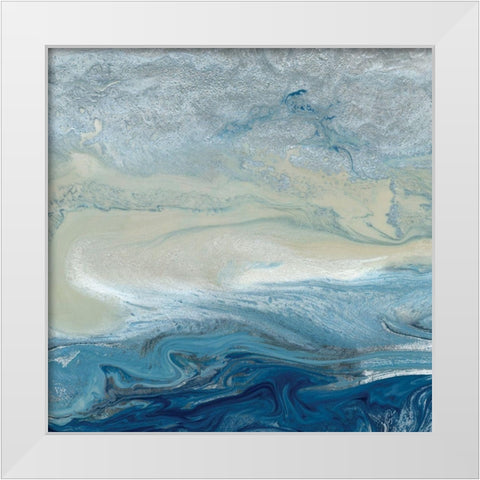 Ocean Blue White Modern Wood Framed Art Print by Kroeker, Wendy