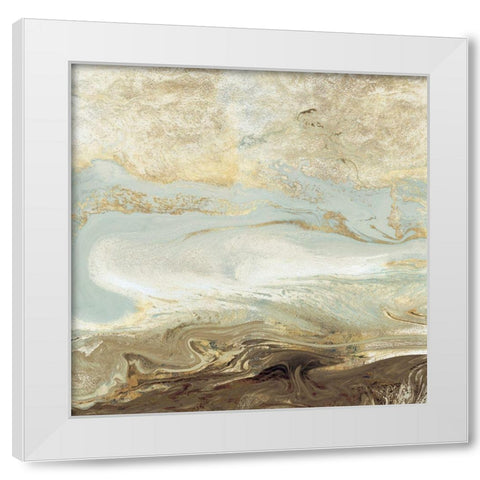 Ocean Blue Gold Version White Modern Wood Framed Art Print by Kroeker, Wendy