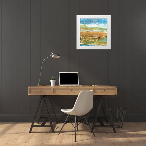 Field Stone II White Modern Wood Framed Art Print by Kroeker, Wendy