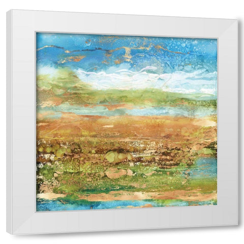 Field Stone II White Modern Wood Framed Art Print by Kroeker, Wendy