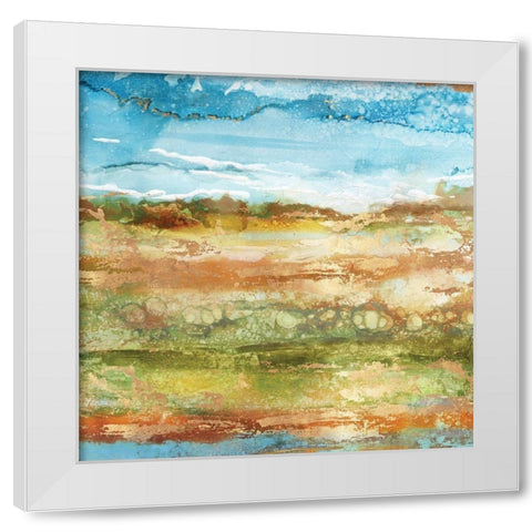 Field Stone III White Modern Wood Framed Art Print by Kroeker, Wendy