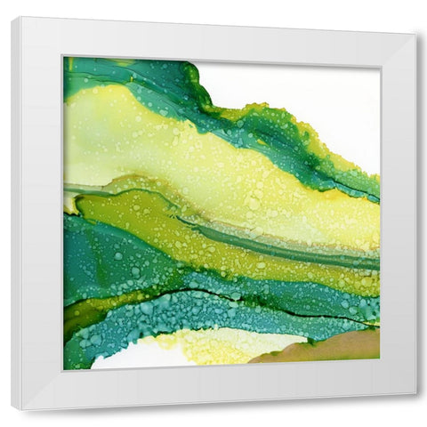 Green Hills White Modern Wood Framed Art Print by Kroker, Wendy