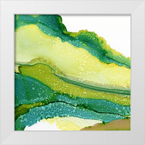 Green Hills White Modern Wood Framed Art Print by Kroker, Wendy