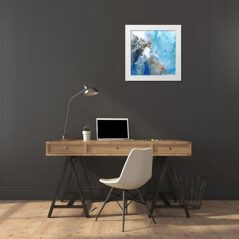 Blue Surf I  White Modern Wood Framed Art Print by Kroeker, Wendy