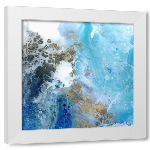 Blue Surf I  White Modern Wood Framed Art Print by Kroeker, Wendy
