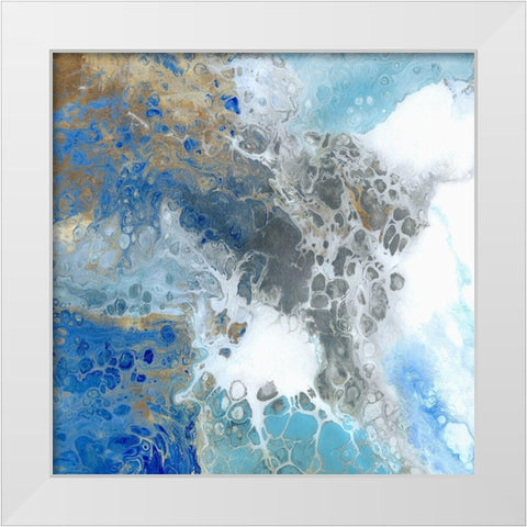 Blue Surf II White Modern Wood Framed Art Print by Kroeker, Wendy