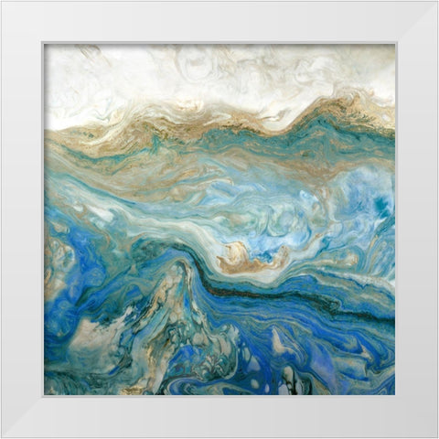 Blue Paassage II White Modern Wood Framed Art Print by Kroeker, Wendy