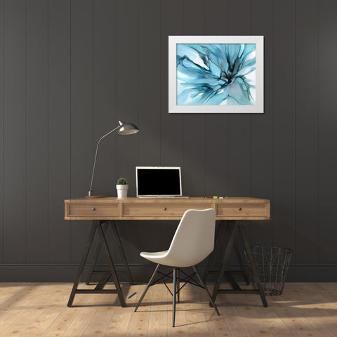 Charisma Blue  White Modern Wood Framed Art Print by Kroker, Wendy