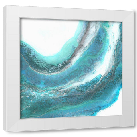 Marble Blue  White Modern Wood Framed Art Print by Kroker, Wendy