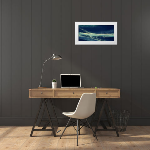 Gold Stream Ultramarine White Modern Wood Framed Art Print by Kroker, Wendy