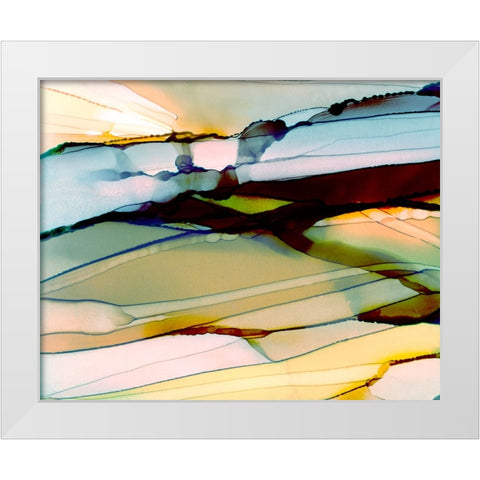 Shimmer Green White Modern Wood Framed Art Print by Kroker, Wendy