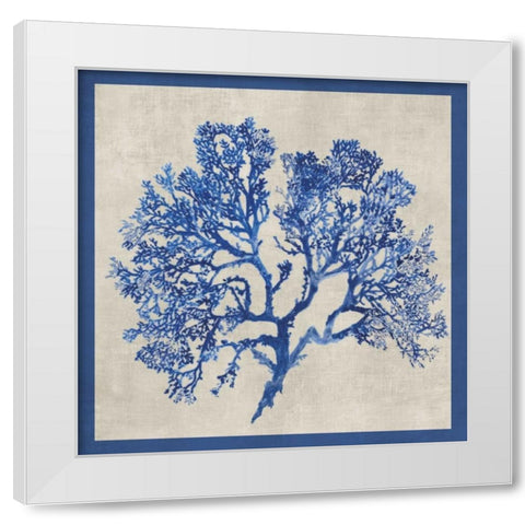 Cobalt Coral I White Modern Wood Framed Art Print by Wilson, Aimee