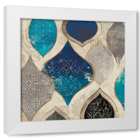 Blue Motif II White Modern Wood Framed Art Print by Wilson, Aimee