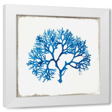 Blue Coral I White Modern Wood Framed Art Print by Wilson, Aimee