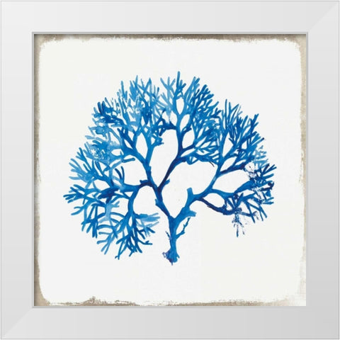 Blue Coral I White Modern Wood Framed Art Print by Wilson, Aimee