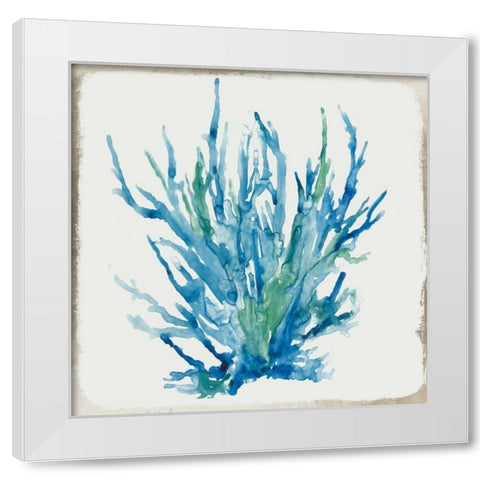 Blue Coral II White Modern Wood Framed Art Print by Wilson, Aimee