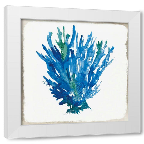 Blue Coral III White Modern Wood Framed Art Print by Wilson, Aimee