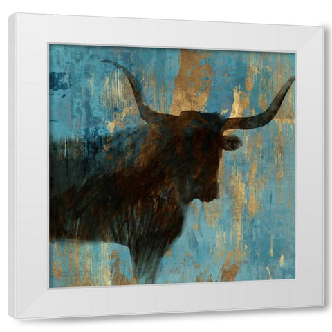 Bison I White Modern Wood Framed Art Print by Wilson, Aimee