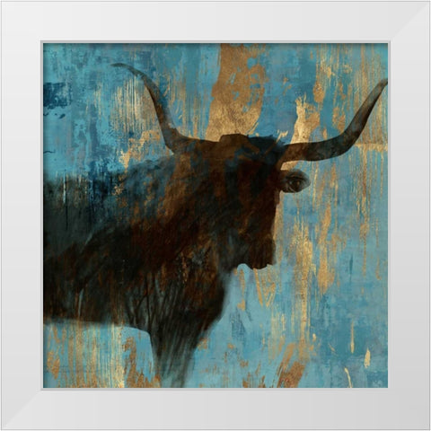 Bison I White Modern Wood Framed Art Print by Wilson, Aimee