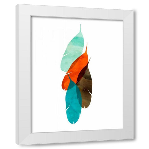 Mod Feathers White Modern Wood Framed Art Print by Wilson, Aimee