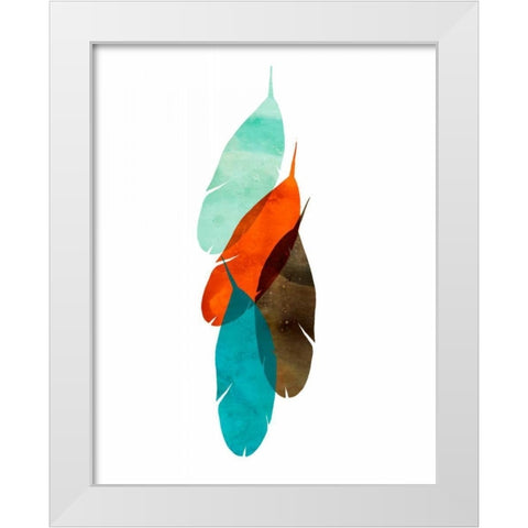 Mod Feathers White Modern Wood Framed Art Print by Wilson, Aimee