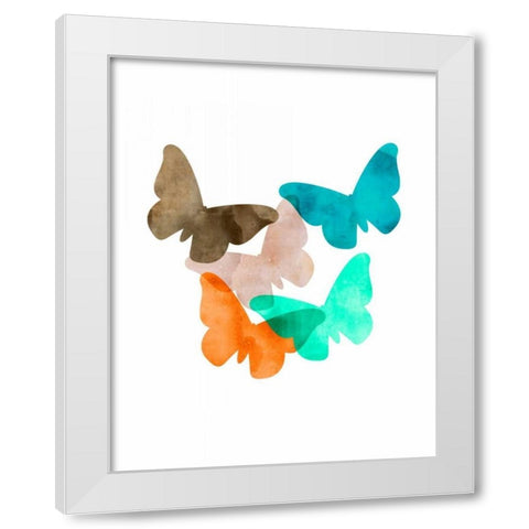 Mod Butterflies White Modern Wood Framed Art Print by Wilson, Aimee