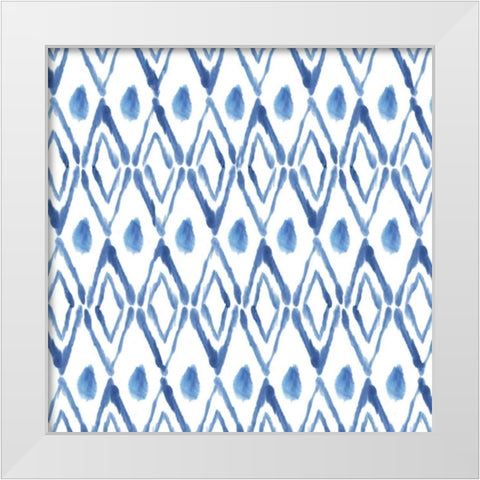 Indigo Diamonds White Modern Wood Framed Art Print by Wilson, Aimee