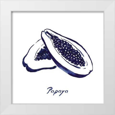 Indigo Papaya White Modern Wood Framed Art Print by Wilson, Aimee