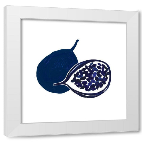 Indigo Passion Fruit White Modern Wood Framed Art Print by Wilson, Aimee