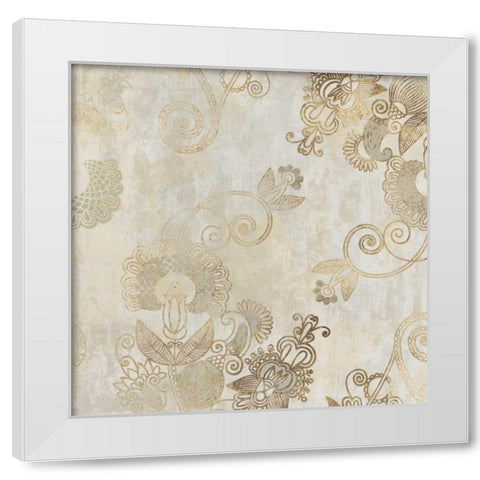 Golden Impressions I White Modern Wood Framed Art Print by Wilson, Aimee