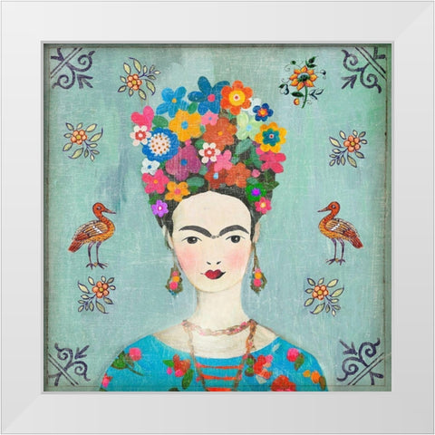 Farida White Modern Wood Framed Art Print by Wilson, Aimee