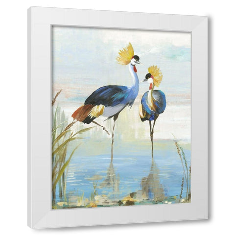 Heron Pairing White Modern Wood Framed Art Print by Wilson, Aimee