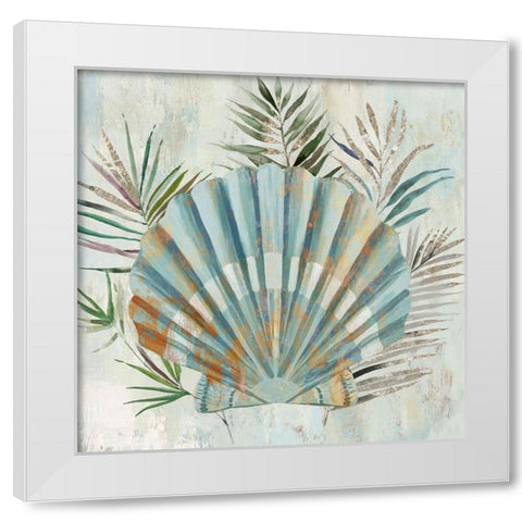 Turquoise Shell II White Modern Wood Framed Art Print by Wilson, Aimee