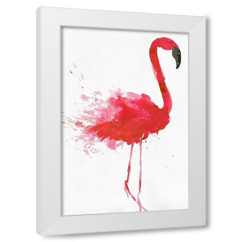 Flamingo Portrait II White Modern Wood Framed Art Print by Wilson, Aimee