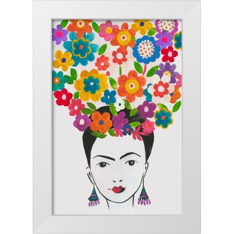 Farida Portrait White Modern Wood Framed Art Print by Wilson, Aimee