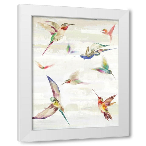 Humming II White Modern Wood Framed Art Print by Wilson, Aimee