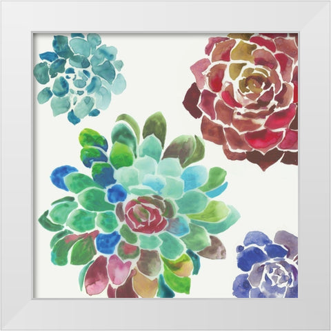 Water Succulents I  White Modern Wood Framed Art Print by Wilson, Aimee