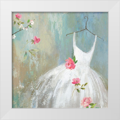 White Dress  White Modern Wood Framed Art Print by Aimee Wilson