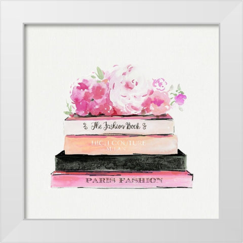 Fashion Books  White Modern Wood Framed Art Print by Aimee Wilson