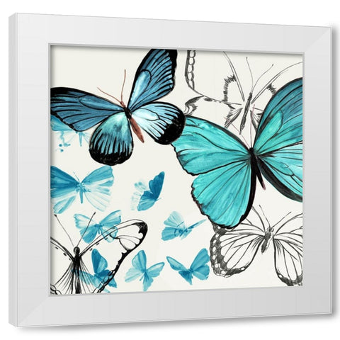 Monarch Butterflies  White Modern Wood Framed Art Print by Wilson, Aimee