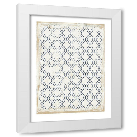 Navy Geo II  White Modern Wood Framed Art Print by Wilson, Aimee