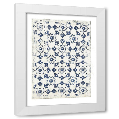 Navy Geo III  White Modern Wood Framed Art Print by Wilson, Aimee