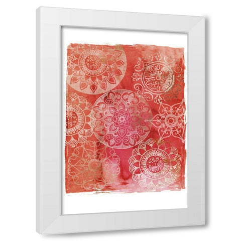 Crimson Medallions  White Modern Wood Framed Art Print by Wilson, Aimee