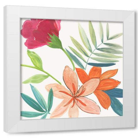 Tropical Florals  White Modern Wood Framed Art Print by Wilson, Aimee