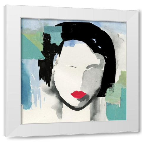 Girl with Red Stripes II  White Modern Wood Framed Art Print by Wilson, Aimee