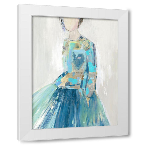 Blue Muse  White Modern Wood Framed Art Print by Wilson, Aimee